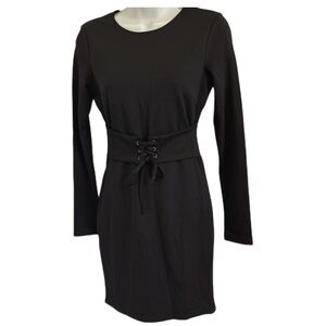 Lulu's Black Long Sleeve Dress Corset Belt Size XS